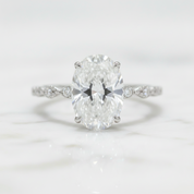 White Gold 3.5ct Oval Cut Diamond Option Engagement Ring-Black Diamonds New York