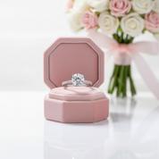 White Gold Classic Round Cut 4 prong Engagement Ring-Black Diamonds New York