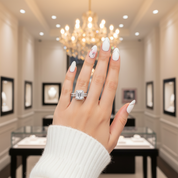 White Gold Emerald Cut Diamond Option Engagement Ring-Black Diamonds New York