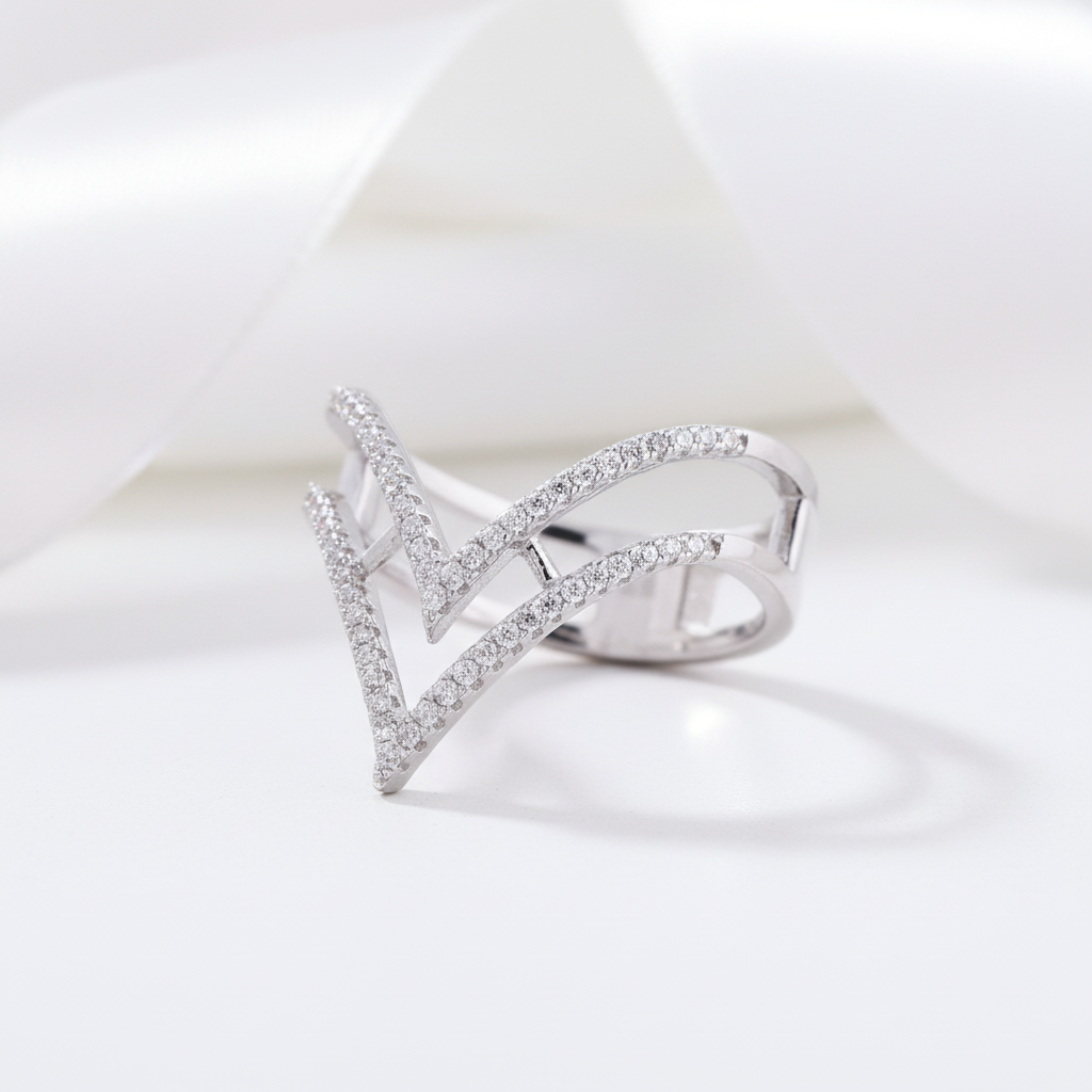 White Gold Fashion Design Women's Wedding Band-Black Diamonds New York