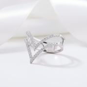 White Gold Fashion Design Women's Wedding Band-Black Diamonds New York