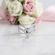 White Gold Fashion Design Women's Wedding Band-Black Diamonds New York