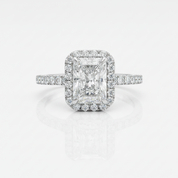 White Gold Halo Radiant Cut Diamond Option Engagement Ring-Black Diamonds New York