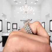 White Gold Oval Cut Simulated Diamond Bridal Ring Set-Black Diamonds New York