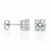 White Gold Round Cut Diamond Option Stud Earrings