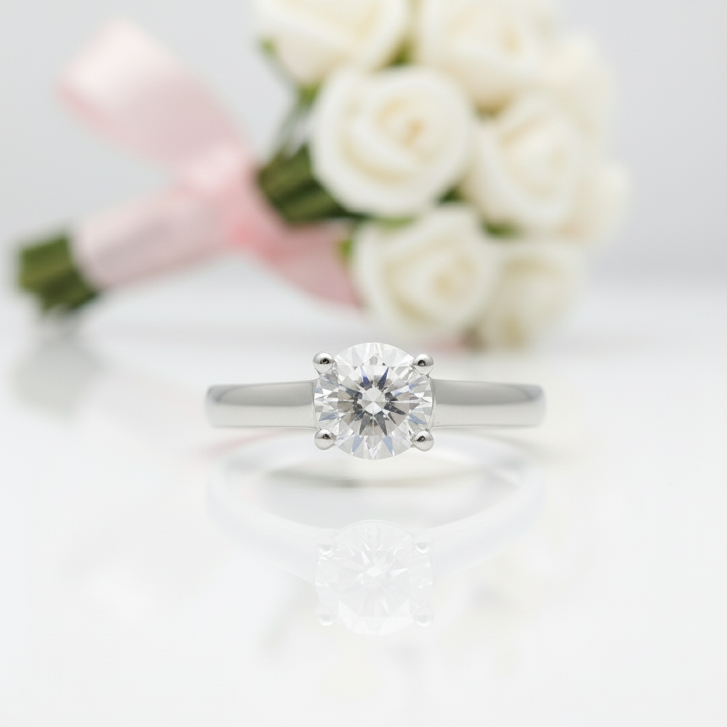 White Gold Round Diamond Art Deco Ring Set-Black Diamonds New York