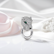 White Panther Pendant-Black Diamonds New York