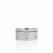 Wide Pave Women's Wedding Band In White Gold-Black Diamonds New York