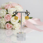 Winter Blossom and Snow Flower Stud Earrings-Black Diamonds New York