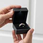 Wood & Abalone Shell Men's Tungsten Carbide Wedding Band-Black Diamonds New York