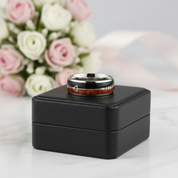 Wood and Arrow Dome Tungsten Men's Wedding Band-Black Diamonds New York