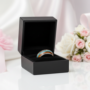 Wood, Malachite, & Antler Men's Tungsten Carbide Wedding Band-Black Diamonds New York
