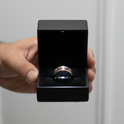 Wood & Shell Men's Tungsten Wedding Band-Black Diamonds New York
