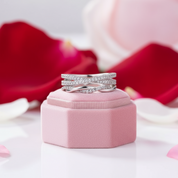 X Criss Cross & Twist Infinity Wedding Band Set-Black Diamonds New York