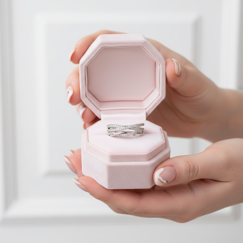 X Criss Cross & Twist Infinity Wedding Band Set-Black Diamonds New York