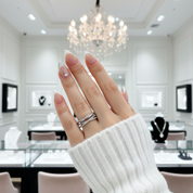 X Criss Cross & Twist Infinity Wedding Band Set-Black Diamonds New York