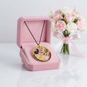 Year Of The Goat- Smoky Quartz Lovely Sunflower Goat Necklace-Black Diamonds New York