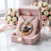 Year Of The Horse- Galloping Horse African Opal Gemstone Necklace-Black Diamonds New York