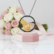 Year Of The Pig-Red Garnet Handmade Pig Chivalrous Necklace-Black Diamonds New York