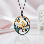 Year Of The Tiger- London Blue Topaz Tiger Necklace-Black Diamonds New York