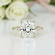 Yellow Gold 1.5 Carat Cushion Cut Engagement Ring-Black Diamonds New York