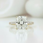 Yellow Gold 1.5 Carat Cushion Cut Engagement Ring-Black Diamonds New York