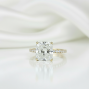 Yellow Gold 1.5 Carat Cushion Cut Engagement Ring-Black Diamonds New York