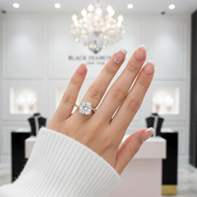 Yellow Gold 1.5 Carat Cushion Cut Engagement Ring-Black Diamonds New York