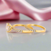 Yellow Gold 1.5 Carat Cushion Cut Ring Set-Black Diamonds New York