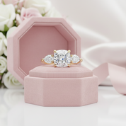 Yellow Gold 1.5ct Cushion Cut Three Stone Engagement-Black Diamonds New York