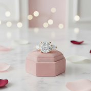 Yellow Gold 1.5ct Cushion Cut Three Stone Engagement-Black Diamonds New York