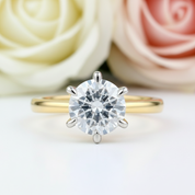 Yellow Gold 2.0ct Round Cut Solitaire Engagement Ring-Black Diamonds New York