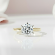 Yellow Gold 2.0ct Round Cut Solitaire Engagement Ring-Black Diamonds New York