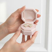 Classic 18k Gold Diamond Heart Shaped Earrings-Black Diamonds New York