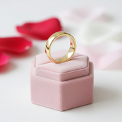 Yellow Gold Classic Tungsten Wedding Band-Black Diamonds New York