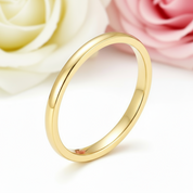 Yellow Gold Classic Tungsten Wedding Band-Black Diamonds New York