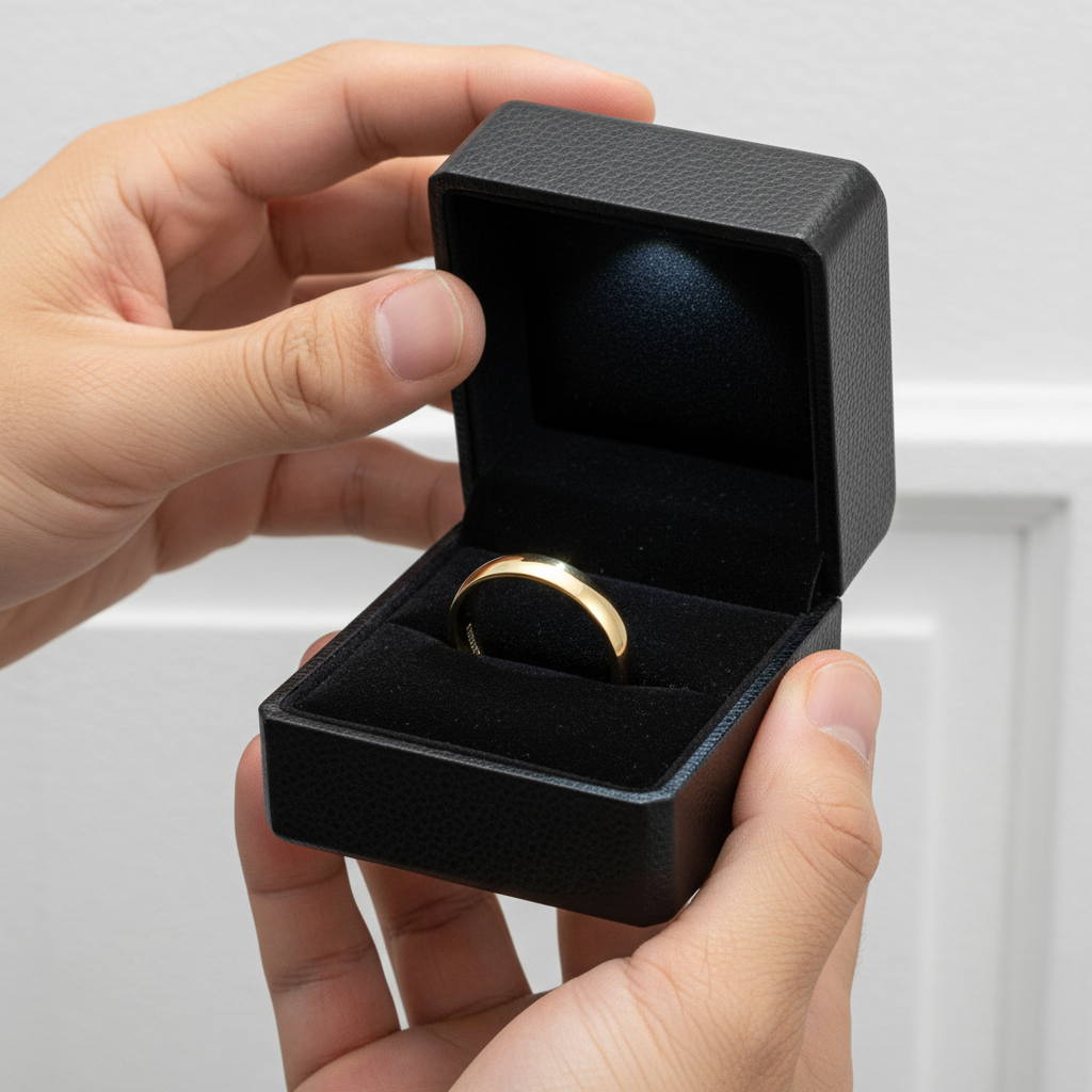 Yellow Gold Classic Tungsten Wedding Band-Black Diamonds New York