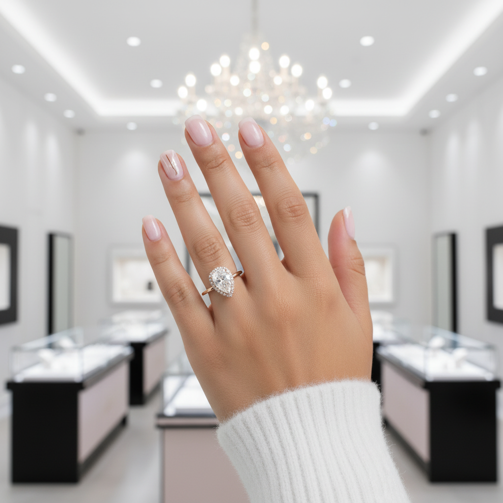 Yellow Gold Halo Pear Cut Simulated Diamond Options Bridal Set-Black Diamonds New York