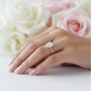 Yellow Gold Halo Pear Cut Simulated Diamonds Bridal Set-Black Diamonds New York