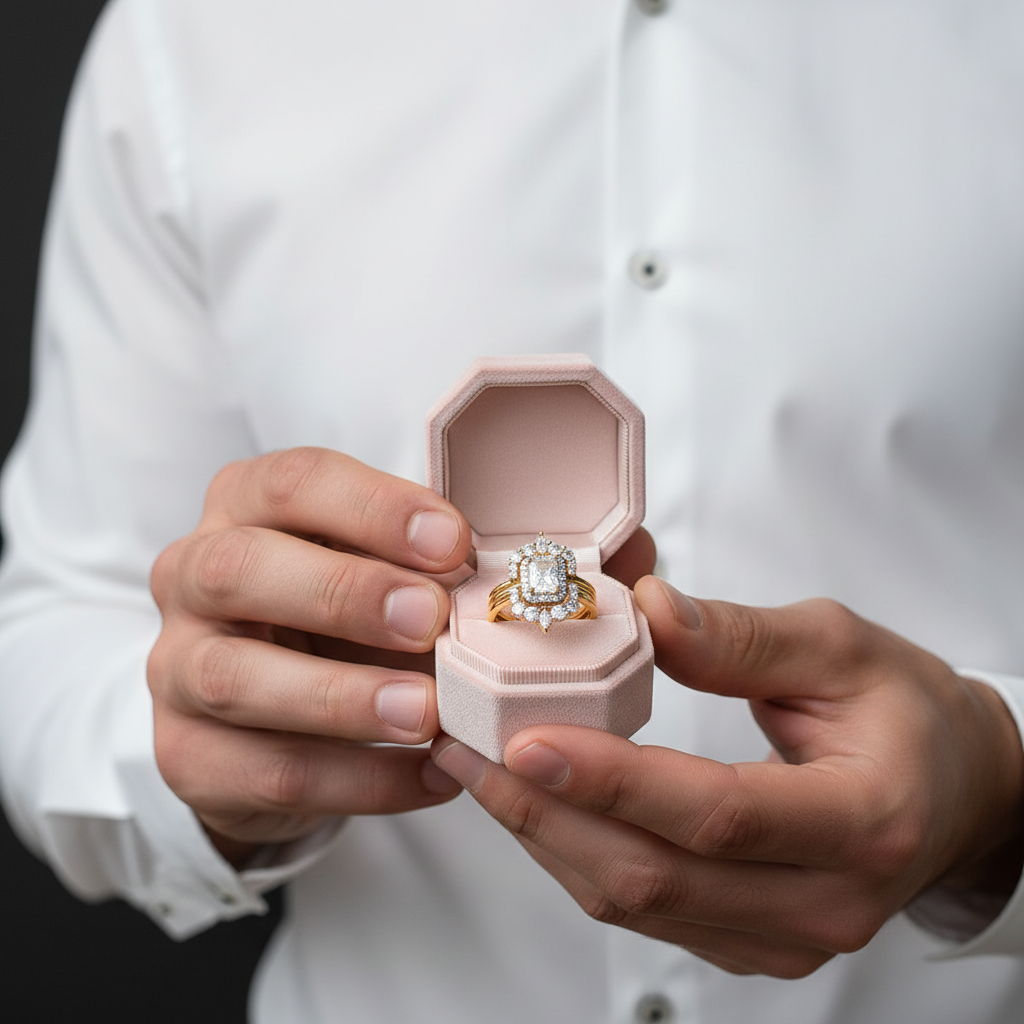 Yellow Gold Halo Radiant Cut 3PC Wedding Set-Black Diamonds New York