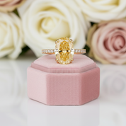 Yellow Gold Oval Cut Simulated Diamond Engagement Ring-Black Diamonds New York