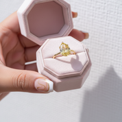 Yellow Gold Pear Cut Yellow Sapphire Engagement Ring-Black Diamonds New York