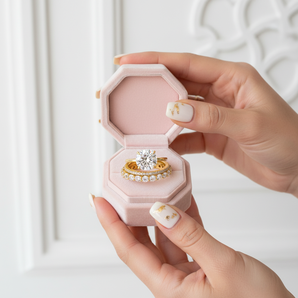 Yellow Gold Round Cut 3PC Wedding Ring Set-Black Diamonds New York