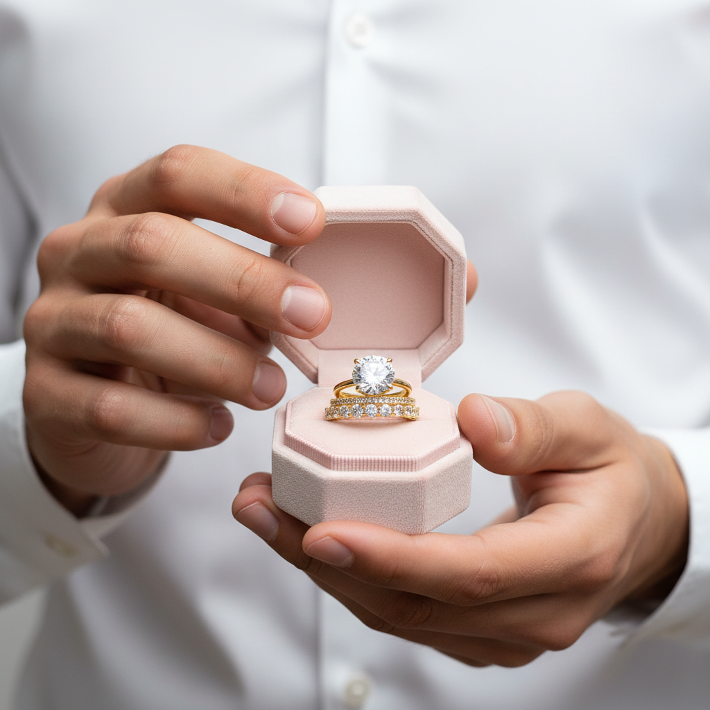 Yellow Gold Round Cut 3PC Wedding Ring Set-Black Diamonds New York