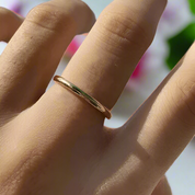 Yellow Gold Simple Ring Band In Sterling Silver-Black Diamonds New York