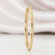 Yellow Gold Simple Ring Band In Sterling Silver-Black Diamonds New York