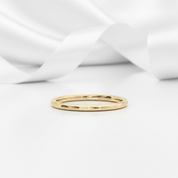 Yellow Gold Simple Ring Band In Sterling Silver-Black Diamonds New York