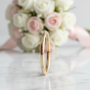 Yellow Gold Simple Ring Band In Sterling Silver-Black Diamonds New York