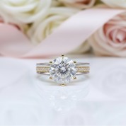 Yellow Gold Sparkling Diamond Option Engagement Ring-Black Diamonds New York