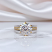 Yellow Gold Sparkling Diamond Option Engagement Ring-Black Diamonds New York